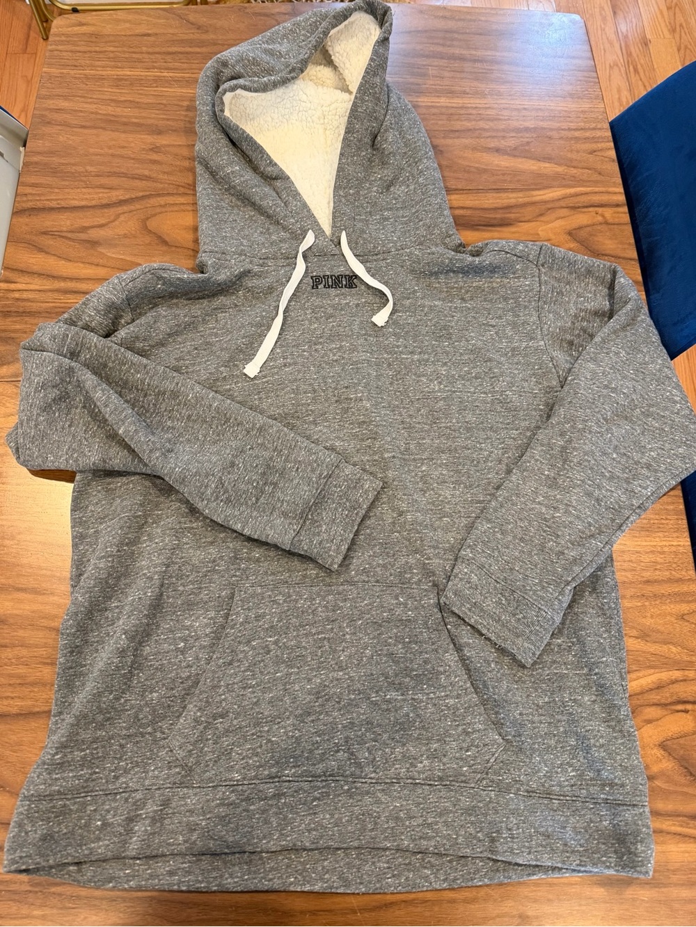PINK Victoria's Secret Gray Sherpa-Lined Women's Hoodie